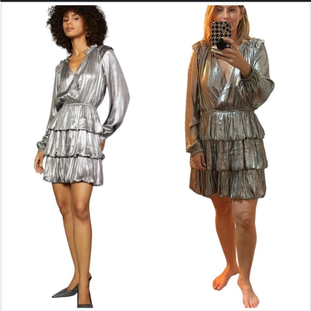 NWT Current Air Metallic Tiered Dress
